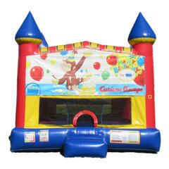 Curious George Castle bounce house rental in East Longmeadow, MA