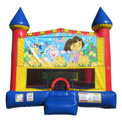 Dora The Explorer Castle bounce house rental in East Longmeadow, MA